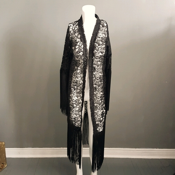 Eleanor Geraldine Jackets & Blazers - 🇨🇦Made in Canada Fringed Lace Kimono